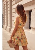 Delicate yellow floral dress PR3187 - Online store - Boutique